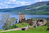 The ruins of Urquhart Castle beside Loch Ness near Drumnadrochit, Scotland, UK, May 2010