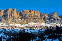 Winter landscape in the Ordesa Valley, Ordesa National Park, Pyrenees, Huesca, Aragón, Spain, March 2010