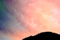 Mammatus or mammatocumulus cloud formations, Catalonia, Spain, March 2010