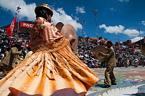 Musical performance at the Oruro Carnival, the biggest annual cultural event in Bolivia, with Morenada music and dancing originating from the Bolivian Andes, Bolivia, South America, February 2009.
