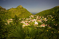 View of 'The Bottom' on Saba Island in the Dutch Caribbean, Netherlands Antilles, West Indies. August 2006.