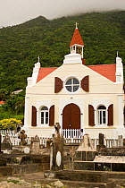 Church and graveyard, The Bottom,  Saba Island in the Dutch Caribbean, Netherlands Antilles, West Indies. August 2006.