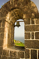 Bell tower at the Brimstone Hill Fortress on the island of St. Kitts, Dutch Caribbean, Netherlands Antilles, West Indies. August 2006.