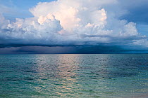 Stormy clouds forming over tropical ocean. Provodenciales, Turks and Caicos, Caribbean. June 2007.