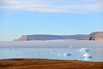 Icebergs and glacier, Croker Bay, Devon Island, Nunavut, Canada,  August 2010