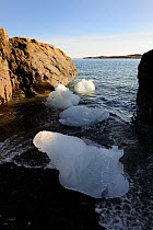 Ice washed ashore, Dundas Harbour, Devon Island, Nunavut, Canada,  August 2010