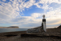 Memorial for Lieutenant Bellot, who disappeared in 1853 while searching for Sir John Franklin Expedition. Beechey Island close to Devon Island, Nunavut, Canada,  August 2010
