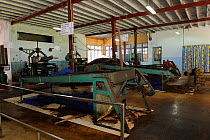 Tea leaf machines, Blu Field Tea Factory, Nuwara Eliya, Sri Lanka. June 2010