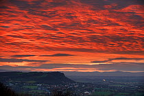 Dramatic sunset at Helsby Hill, Cheshire, December 2009