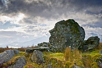 William Pitt Rock, Beddgelert, Snowdonia National Park, Gwynedd, Wales, UK, February 2010.