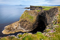 Sea cave known as the 'Boat Cave', Isle of Staffa, Inner Hebrides, Scotland, UK. June 2010.