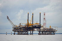 Natural gas rig in Mobile Bay. Mobile County, Alabama, USA, July 2010.