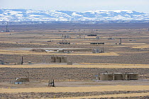 Destructive natural gas development on BLM (Bureau of Land Management) lands near Pinedale. Sublette County, Wyoming, USA, March 2010.