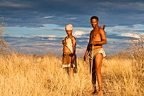 Kalahari bushmen, couple in central Kalahari desert, Botswana, November 2008