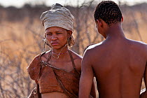 Kalahari bushmen, young couple in central Kalahari desert, Botswana, November 2008