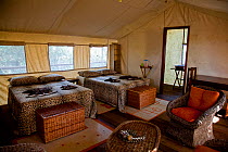 Interior of tented tourist camp in the Pantanal, Mato Grosso, Brazil, July 2008