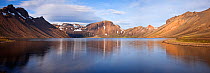 Kirkjufellsvatn lake (Church Mountain Lake)with relfections, near Landmannalauger, Southern Iceland, June 2009