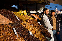 Market traders and their stall. Marrakech, Morocco, February 2010.