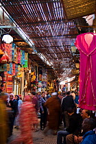 Busy market in Marrakech, Morocco, March 2010.