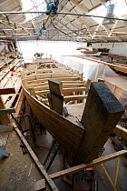 Wooden cutter under construction at the Underfall Yard, Bristol, England, April 2010.