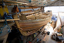 Wooden cutter under construction at the Underfall Yard, Bristol, England, April 2010.