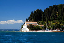 The Agnelli villa and 11th century estate overlooking the ocean is used as a holiday home by the Agnelli (Fiat Motors) family, Kouloura, Corfu, Greece, June 2010.