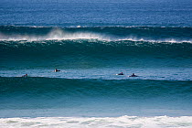 Swell lines at Booby's Bay, Cornwall, England, September 2010.