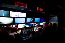 ROV (Remotely operated vehicle) Isis Control room on board James Cook research vessel for research into mid Atlantic ridge, May 2005