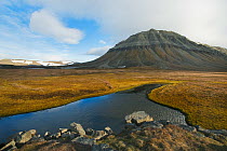 Tundra pond, Edgeoya (Edge Island) Svalbard, Norway, August 2010