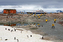 Tourist from the "Clipper Adventurer" at Mikkelsen Harbour, Trinity Island, Antarctica, February 2009.