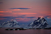 Mountains at dusk on the Antarctic Peninsula, February 2009.