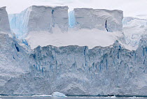 Square seracs (columns of ice) on a glacier by the Whittle Peninsula, Antarctica, 2009.
