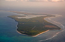 Aerial view of Cocos-Keeling's West Island Australian Island in the Indian Ocean.