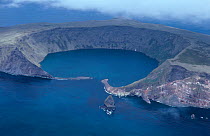 Aerial view of volcanic crater, Saint Paul Island in Indian Ocean, Sub-antarctic, Territory of the French Southern and Antarctic Lands, December 1999