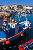 Fishing boats in Puerto de Tarifa, Cadiz, Parque Natural del Estrecho, Andalucia, Spain, July 2008