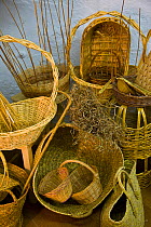 Traditional basket weaving at Vejer de la Frontera, Nr Cadiz, Costa de la Luz, Andalucia, Spain, August 2008