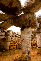 Ruins of a Talayot bronze-age tower and stone village, Torre d'en Galmes, Menorca, Balearic Islands, Spain, Mediterranean, July 2005