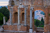 Ruins of a Greek theatre in Taormina, Italy, October 2007