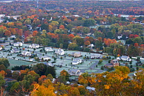 Aerial view of a subdivision in South Deerfield, Massachusetts, USA, as seen from South Sugarloaf Mountain in the Sugarloaf Mountain State Reservation, October 2006