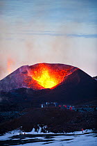 Volcanic eruption, Eyjafjallajokull, near the Myrdalsjokull glacier, South Iceland, april 2010.