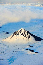 Aerial view of the Myrdalsjokull Glacier, in South Iceland, April 2010