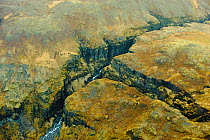 Aerial view of river valley in South Iceland, April 2010