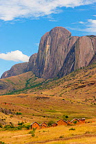 Tsaranoro, the highest wall in Madagascar, famous for climbers, in the Moranaro Valley, Andrigitra National Park, Central Madagascar, May 2010