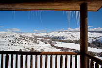 View from Brush Creek Ranch in winter, Brush Creek Ranch, Saratoga, Wyoming, USA, February 2010