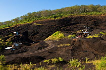 Black gravel mine, used for construction and road building, Highlands of Santa Cruz Island, Galapagos Islands, May 2008