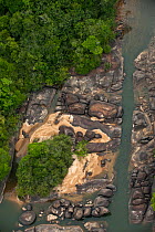 Aerial view of Essequibo River, Iwokrama reserve, Guyana, December 2009