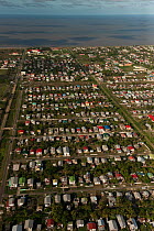 Aerial view of Georgetown, capital of Guyana, a city built on the coast below sea level, Guyana, December 2009