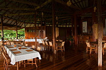 Dining room at the Iwokrama Tourist Facility, Iwokrama Forest Reserve, Guyana, January 2010