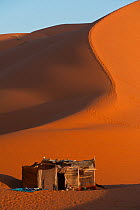 Berber tent in the Dunes of Erg Chebbi, near the village of Merzouga, Morocco, June 2009