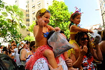 Gigantes da Lira (Giants of the Lyra) street carnival for children in the streets of Laranjeiras zone of Rio de Janeiro city, Rio de Janeiro State, southeastern Brazil, February 2010